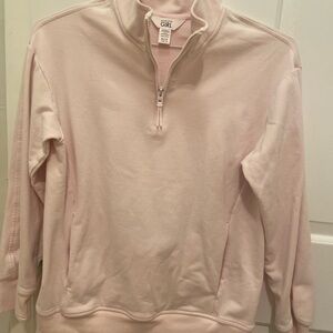 Athleta Girl Light Pink quarter Zip Sweatshirt